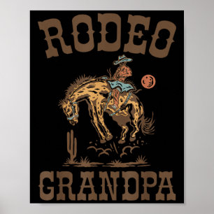 Rodeo Grandpa Cowboy Cowgirl Birthday Family Match Poster