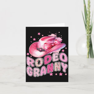 Rodeo Granny Pink Cowgirl 1st Birthday Family Card
