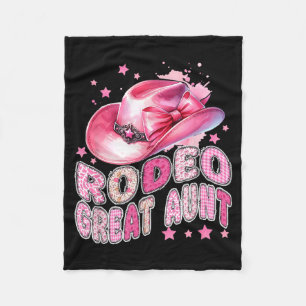 Rodeo Great Aunt Pink Cowgirl 1st Birthday Family Fleece Blanket