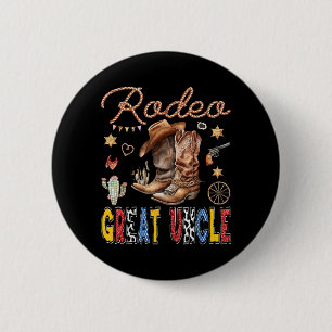 Rodeo Great Uncle Western Cowboy Birthday Matching 6 Cm Round Badge