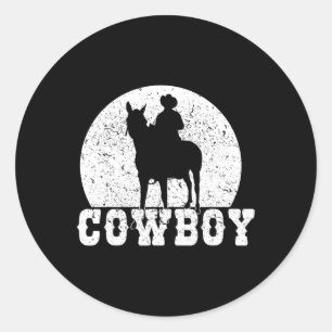 Rodeo Horse Rider Cowboy Horseback Riding Graphic Classic Round Sticker