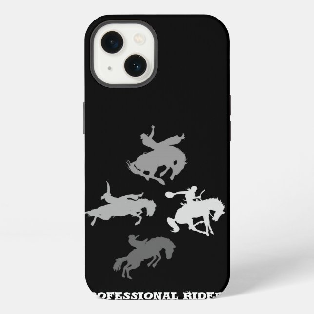 Rodeo Horses | Black Background iPhone Case (Back)