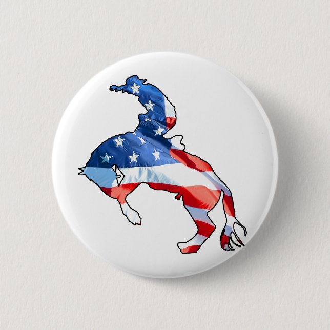 Rodeo is America - Bronco Riding 6 Cm Round Badge (Front)