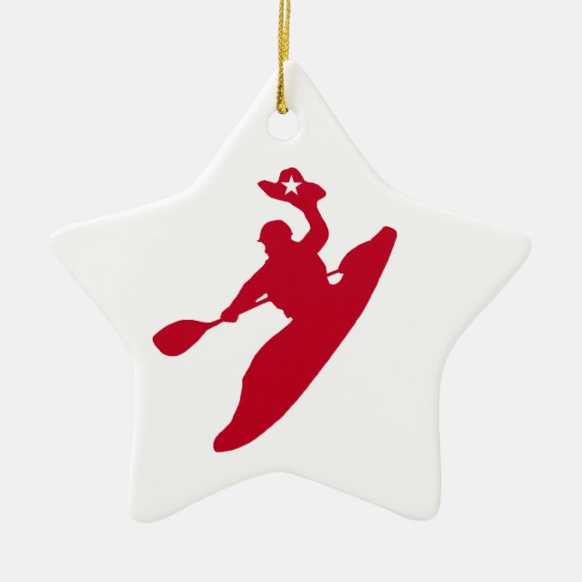 Rodeo Kayak Ceramic Ornament (Front)