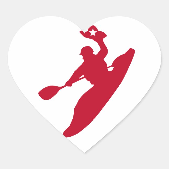 Rodeo Kayak Heart Sticker (Front)
