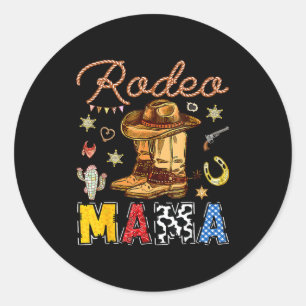 Rodeo Mama Western Birthday Cowboy Matching Family Classic Round Sticker