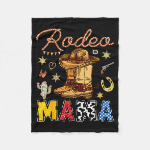 Rodeo Mama Western Birthday Cowboy Matching Family Fleece Blanket