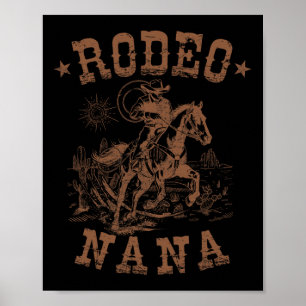 Rodeo Nana Western Cowboy Family Matching Mother's Poster