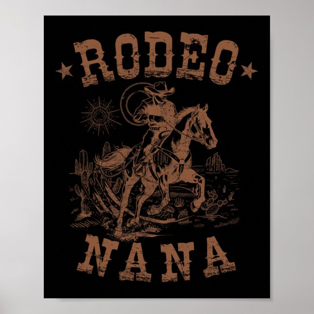 Rodeo Nana Western Cowboy Family Matching Mother's Poster (Front)