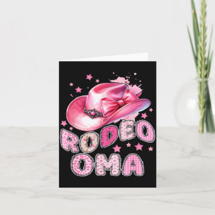 Rodeo Oma Pink Cowgirl 1st Birthday Family Card