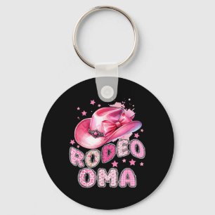 Rodeo Oma Pink Cowgirl 1st Birthday Family Key Ring