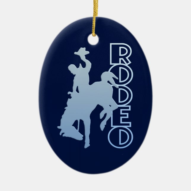 RODEO ornament, customise Ceramic Tree Decoration (Front)