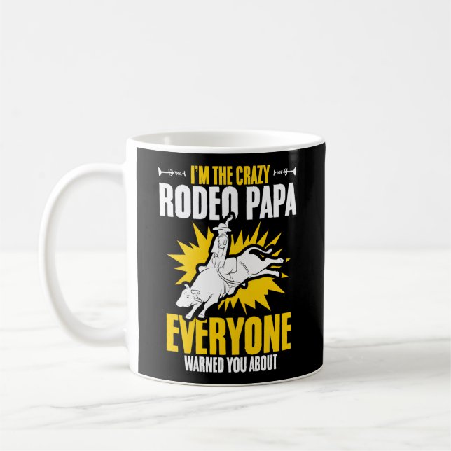 Rodeo Papa Bull Riding Bull Racing Cow Rodeo Bull  Coffee Mug (Left)