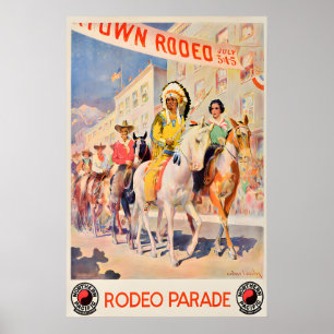 Rodeo Parade - Northern Pacific Travel Poster