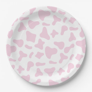 Rodeo Pink Cow Print Western Birthday Paper Plate