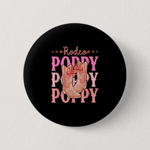 Rodeo poppy pink boots coquette cowgirl birthday 6 cm round badge