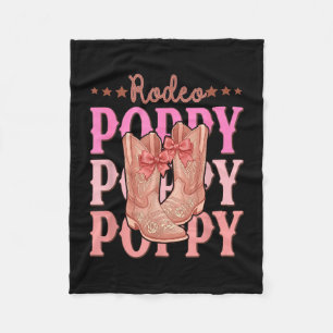 Rodeo poppy pink boots coquette cowgirl birthday fleece blanket