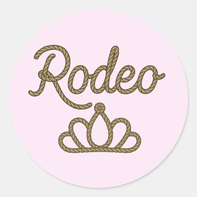 Rodeo Queen Country Western Tiara Crown Pink  Classic Round Sticker (Front)