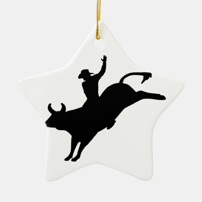 Rodeo Rider Ceramic Ornament (Front)