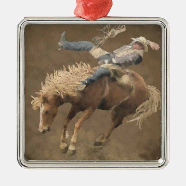 Rodeo Rider Metal Ornament (Front)