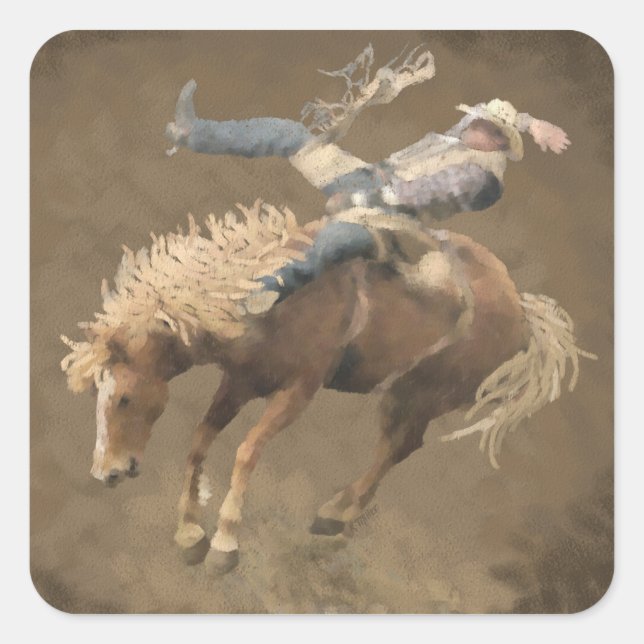 Rodeo Rider Square Sticker (Front)