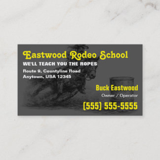 Rodeo School | Barrel Racing Instructor Business Card