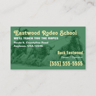 Rodeo School | Cowboy Roping Instructor Card