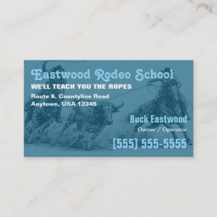 Rodeo School Cowboy Roping Instructor Card