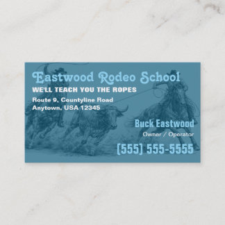 Rodeo School | Cowboy Roping Instructor Card