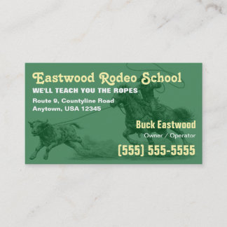 Rodeo School | Cowboy Roping Instructor Card
