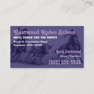Rodeo School | Cowboy Roping Instructor Card