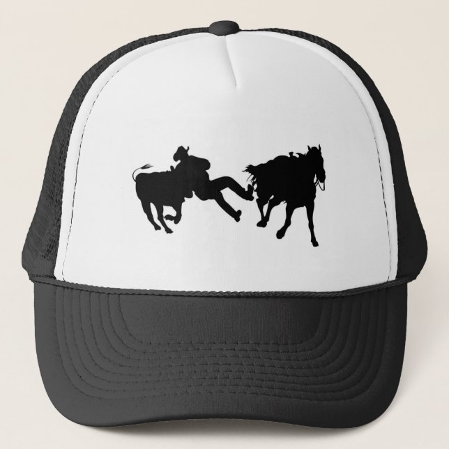 Rodeo - Steer Rasslin' - Steer Wrestling Trucker Hat (Front)