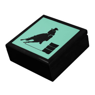 Rodeo Theme Cowgirl Barrel Racing Silhouette Gift Box