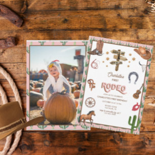 Rodeo Themed 1st Birthday Invitations