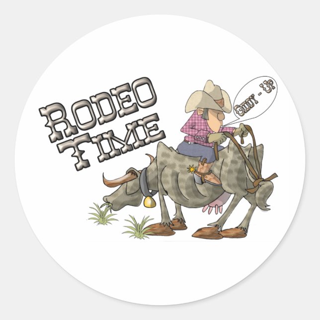 Rodeo Time Classic Round Sticker (Front)