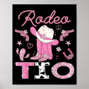 Rodeo Tio 1st Birthday Pink Boots Disco Cowgirl Poster