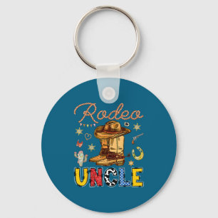 Rodeo Uncle Western Birthday Cowboy Matching Famil Key Ring