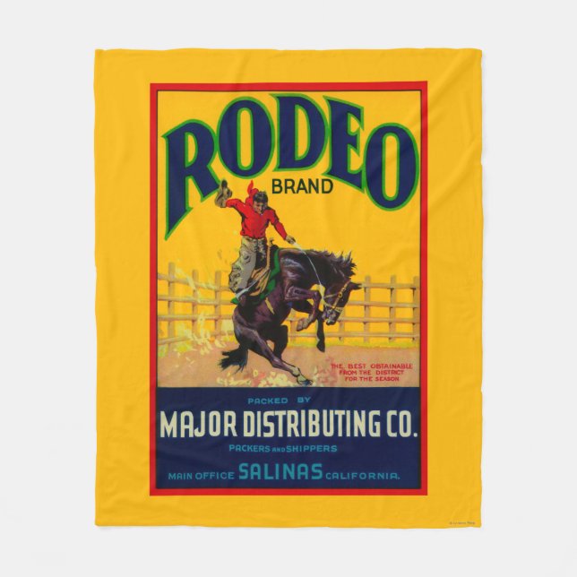 Rodeo Vegetable LabelSalinas, CA Fleece Blanket (Front)