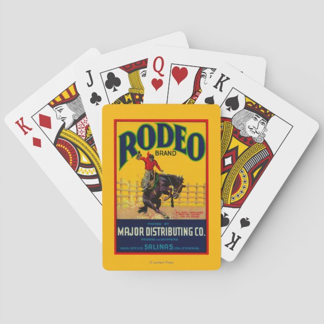 Rodeo Vegetable LabelSalinas, CA Playing Cards (Back)