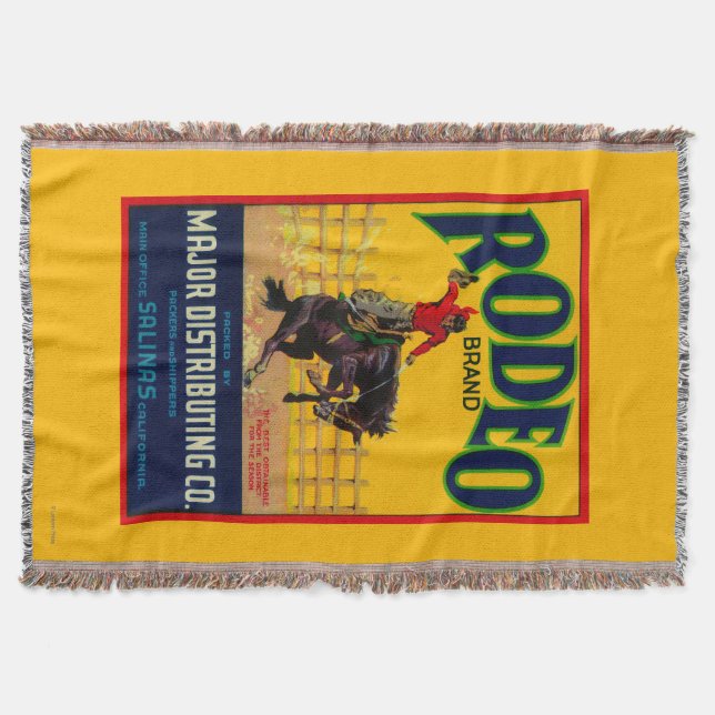 Rodeo Vegetable LabelSalinas, CA Throw Blanket (Front)