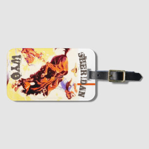 Rodeo vintage travel ad Wyoming Sheridan WYO Luggage Tag