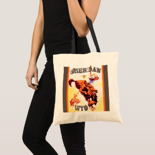 Rodeo vintage travel ad Wyoming Sheridan WYO Tote Bag