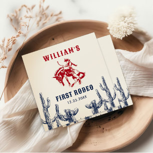 Rodeo Western Cowboy 1st Birthday Party Napkin