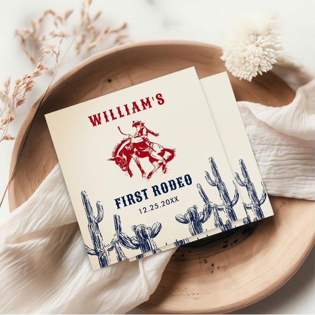Rodeo Western Cowboy 1st Birthday Party Napkin (Creator Uploaded)