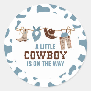 Rodeo Western Cowboy Baby Shower Classic Round Sticker