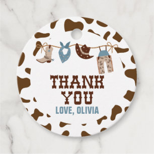 Rodeo Western Cowboy Baby Shower Favour Tags