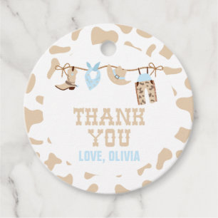 Rodeo Western Cowboy Baby Shower Favour Tags