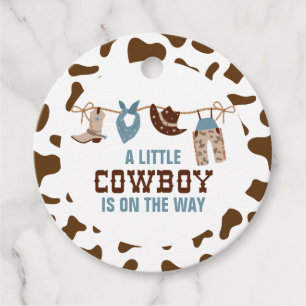 Rodeo Western Cowboy Baby Shower Favour Tags