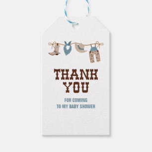 Rodeo Western Cowboy Baby Shower Gift Tags
