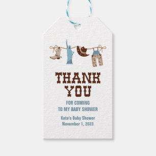 Rodeo Western Cowboy Baby Shower Gift Tags